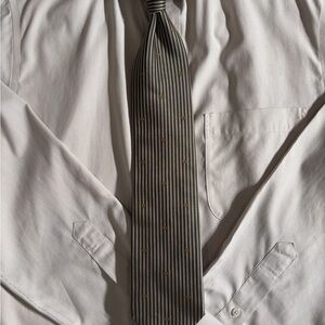 Hermes Green and Cream Striped Tie